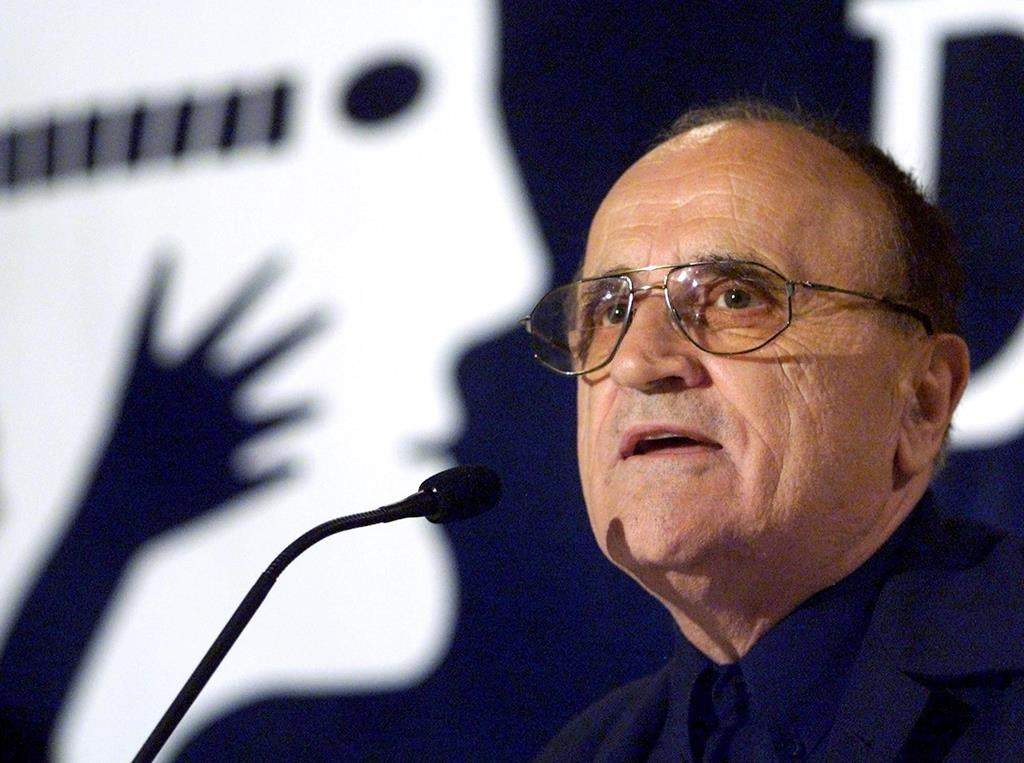 Montreal World Film Festival president Serge Losique speaks during a news conference Tuesday August 8, 2000, in Montreal.