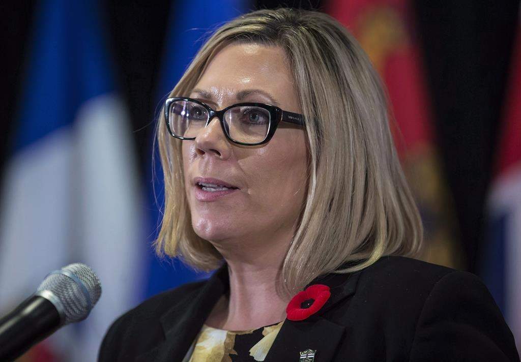 Rochelle Squires announced the PCs want to put $25M into an energy efficiency program. THE CANADIAN PRESS/Darryl Dyck.