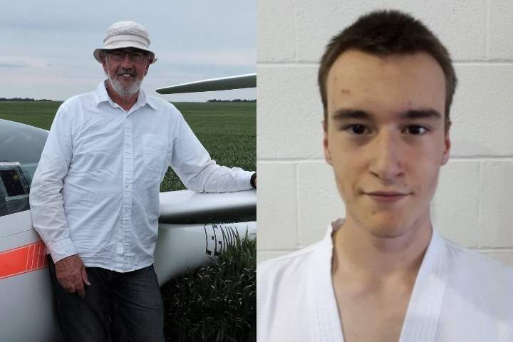 Allan Wood (left) and Adam Leinweber were the two Calgary men who died in a glider crash near Black Diamond, Alta., on July 26, 2019.
