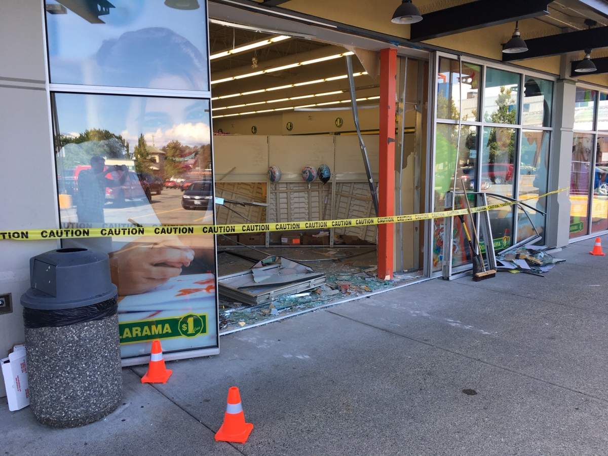 The Dollarama after a pickup truck crashed into it on Saturday, July 13, 2019.
