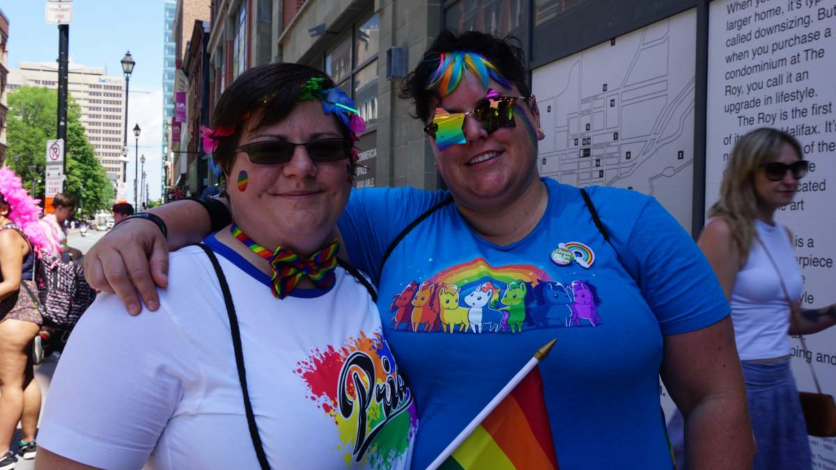 Sabrina Dunphy and Jana Forgrave at the 2019 Halifax Pride Parade.