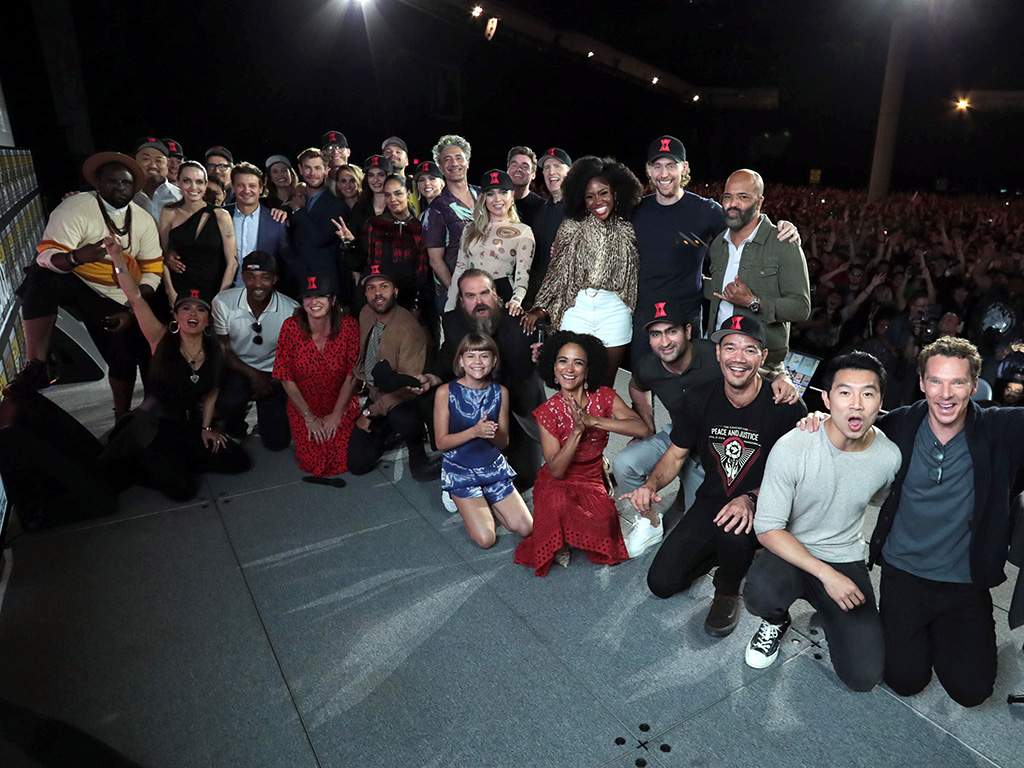 Cast and Filmmakers at the San Diego Comic-Con International 2019 Marvel Studios Panel in Hall H on July 20, 2019 in San Diego, Calif..