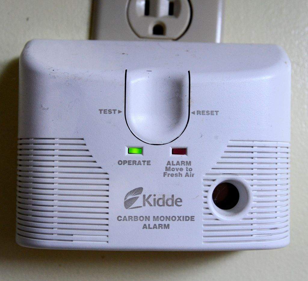 A plug-in carbon monoxide detector.
