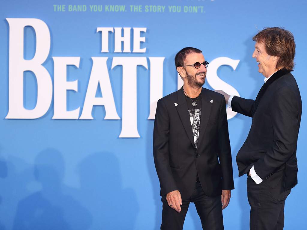 (L-R) Ringo Starr and Paul McCartney arrive for the World premiere of ‘The Beatles: Eight Days A Week — The Touring Years’ at Odeon, Leicester Square on Sept. 15, 2016 in London, England.