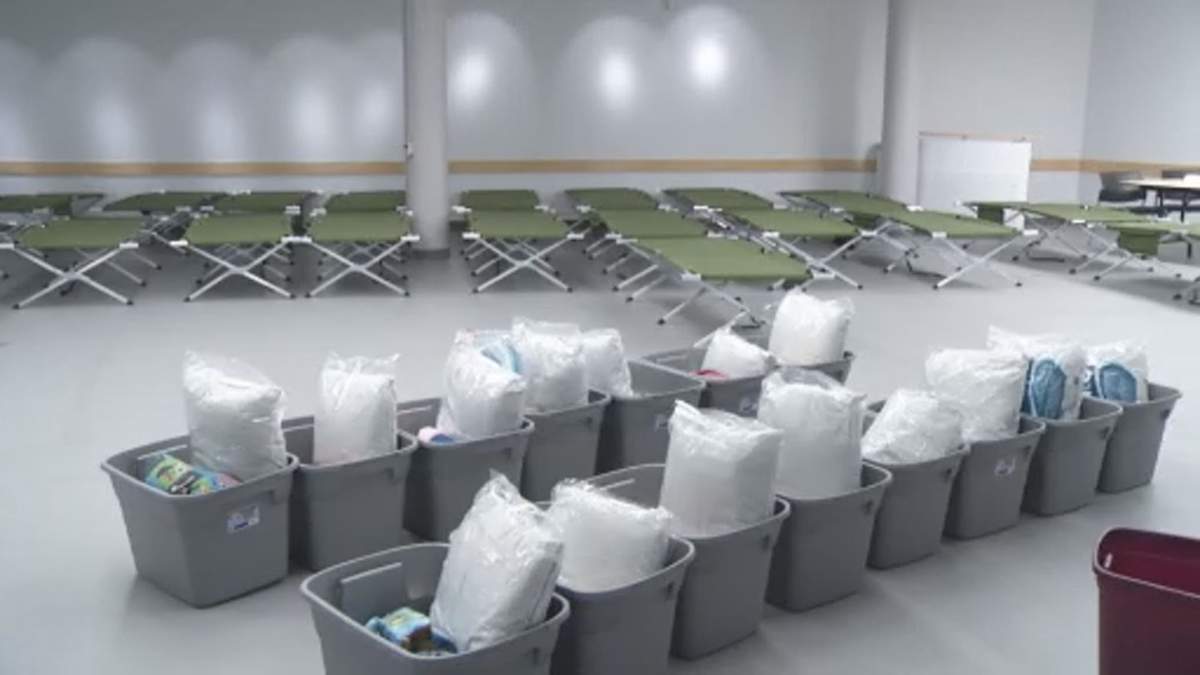 Temporary overflow shelter beds at the Peterborough Public Library last summer. The beds are relocating to the Murray Street Baptist Church.