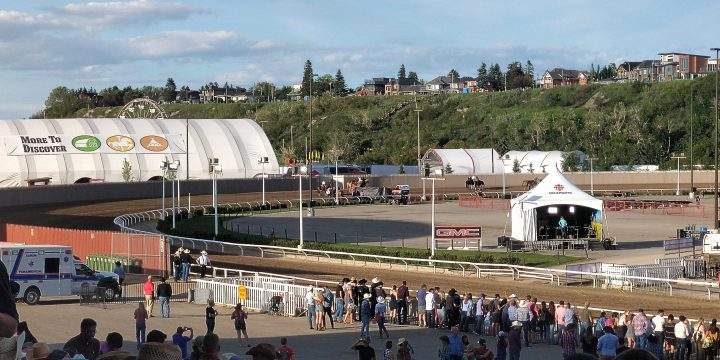A horse was injured during Calgary Stampede chuckwagon races on Wednesday, July 10, 2019. It was later euthanized.