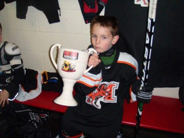 Brayden’s mom, Carina, says he was inseparable from his hockey gear one he learned to love skating.