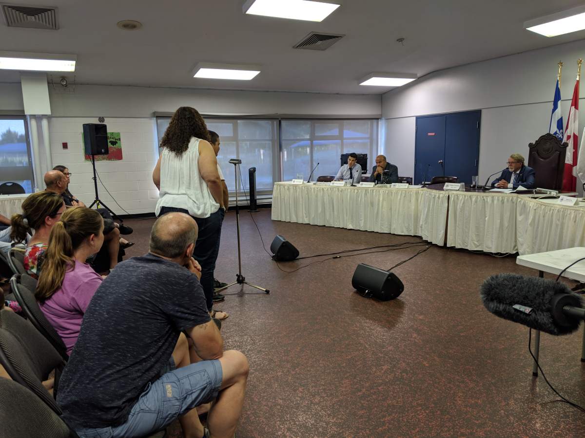 Dozens of Hampstead residents oppose the demolition of an affordable housing complex. 