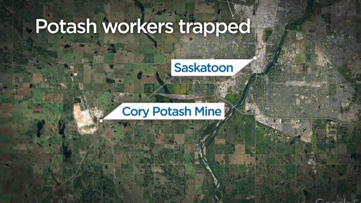 34 maintenance worker are no longer trapped underground at the Cory potash mine.