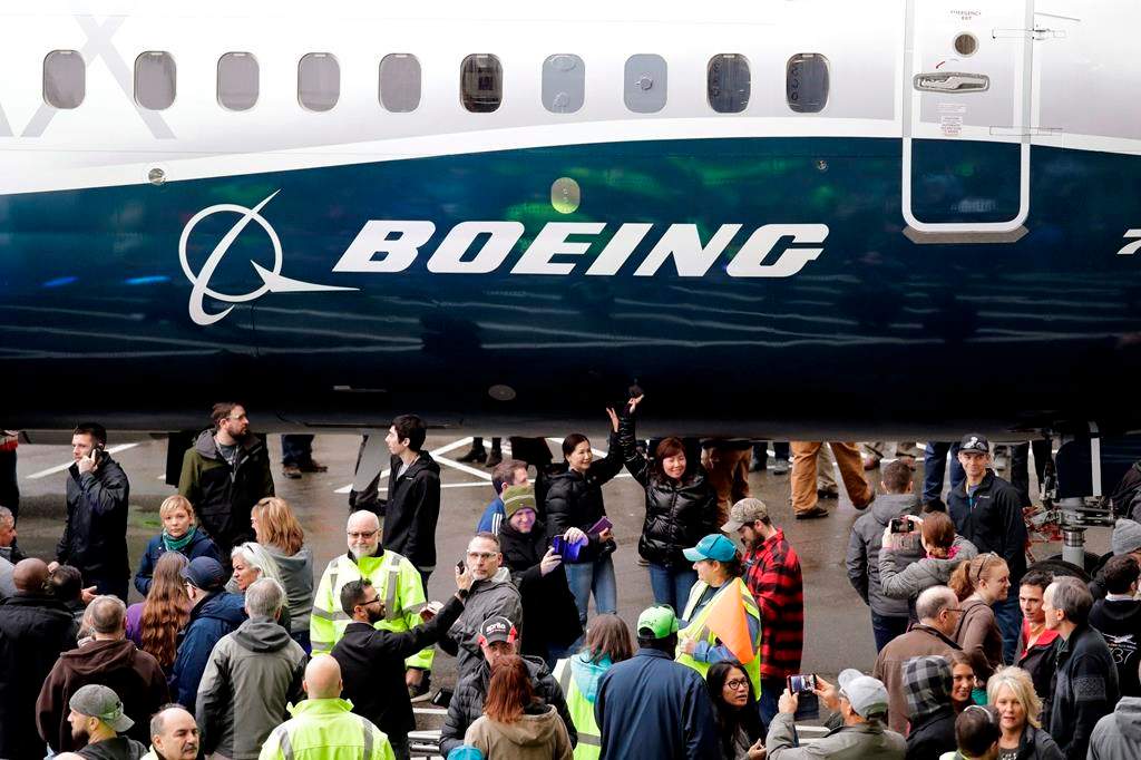In this Feb. 5, 2018, file photo a Boeing 737 MAX 7 is displayed during a debut for employees and media of the new jet in Renton, Wash.
