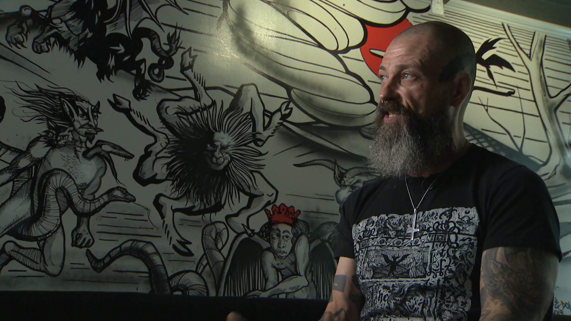 Nicholas Marc, national coordinator for the Satanic Temple in Canada, at The Koven in Ottawa.