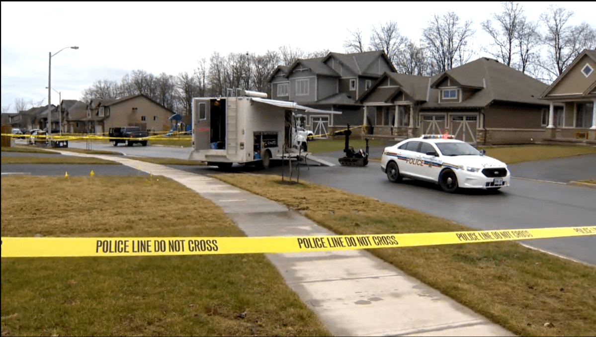Niagara Regional Police on scene after a 2018 disturbance in Smithville in which a man tied up a man and his mother-in-law in a basement.
