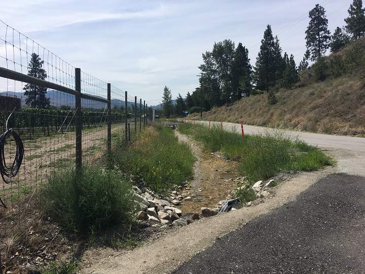 A view of Sportsmens Bowl Road near Oliver, B.C.