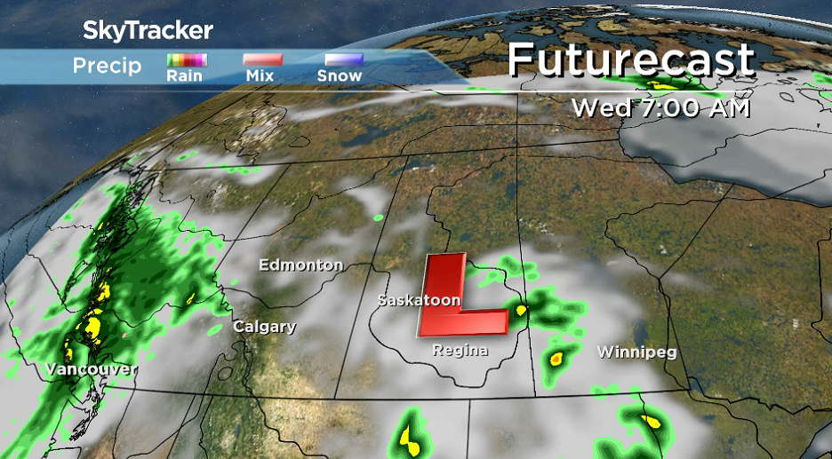 The next low pressure system to sweep through will be on Wednesday, bringing a return to unsettled conditions.