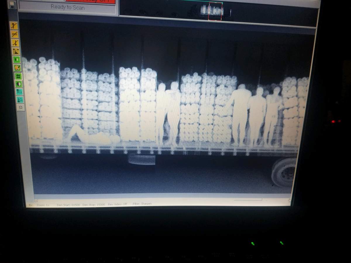 Picture shows the inside of a trailer that was carrying 33 undocumented immigrants on July 2, 2019.