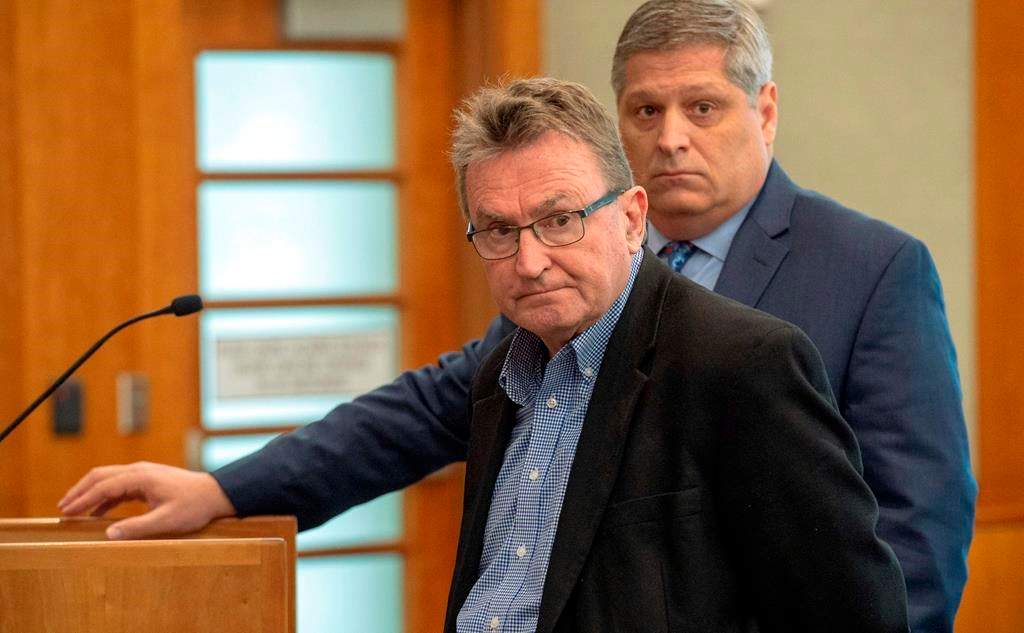 Sterling Van Wagenen, left, pleads guilty during his initial appearance in American Fork, Utah.