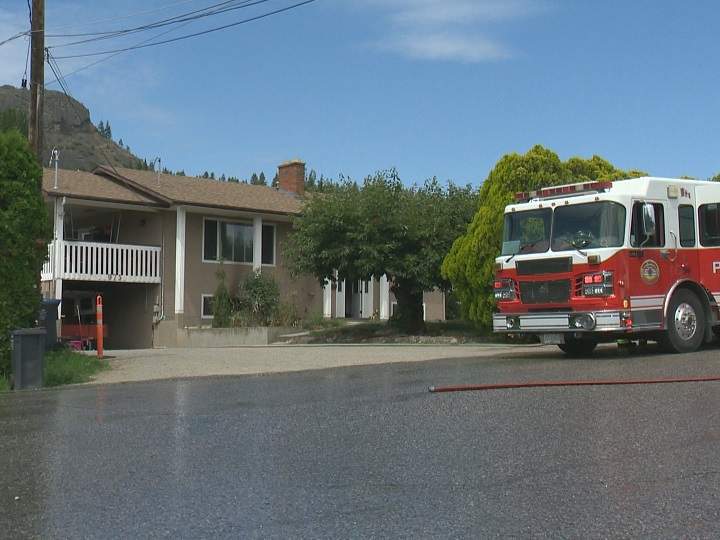 Three fire trucks and 10 firefighters from West Kelowna Fire Rescue responded to a Thursday morning house fire along the 900 block of Westbrook Road.