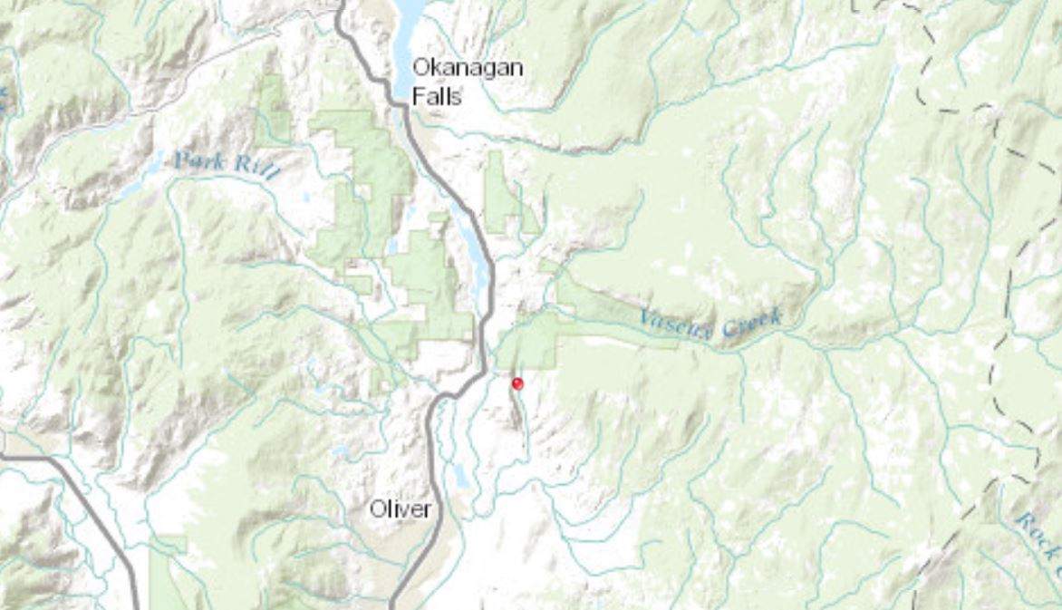 Firefighters are setting up a fireguard around a small wildfire north of Oliver Indian Band land. 