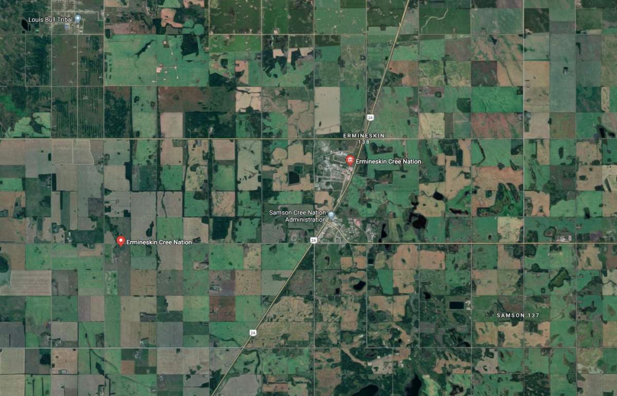 Ermineskin First Nation is located about 95 kilometres south of Edmonton, Alta.