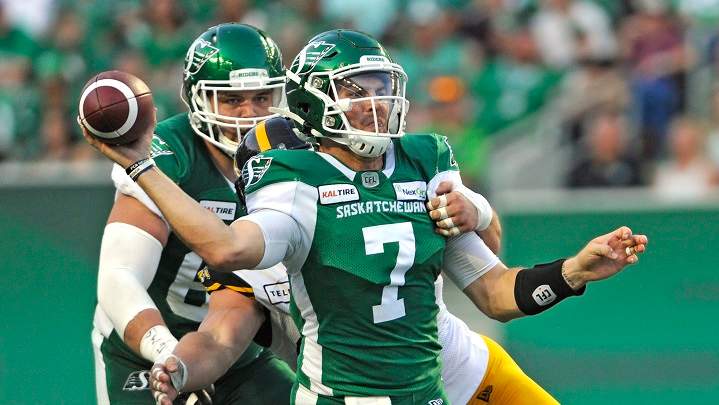 Saskatchewan Roughriders quarterback Cody Fajardo returned to practice on Wednesday, throwing for the first time since his oblique injury.