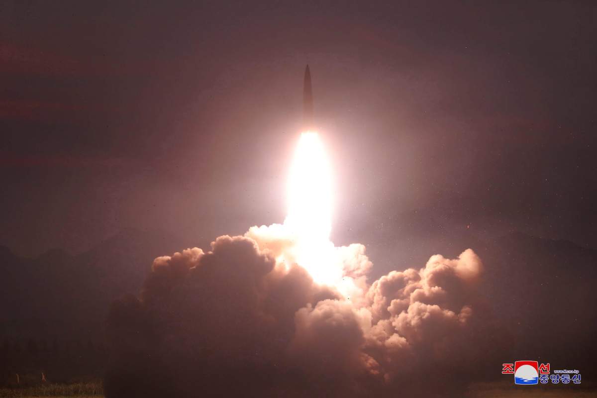FILE - A photo released by the official North Korean Central News Agency (KCNA) shows the demonstration fire of a new-type of tactical guided missile from an undisclosed location in North Korea, 06 August 2019 (issued 07 August 2019). 