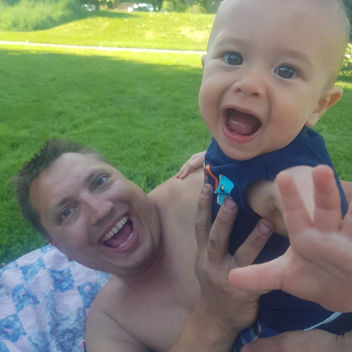 Aaron Platz said he fought to keep his head above the surface after thinking about his son, Daniel, who just turned one.