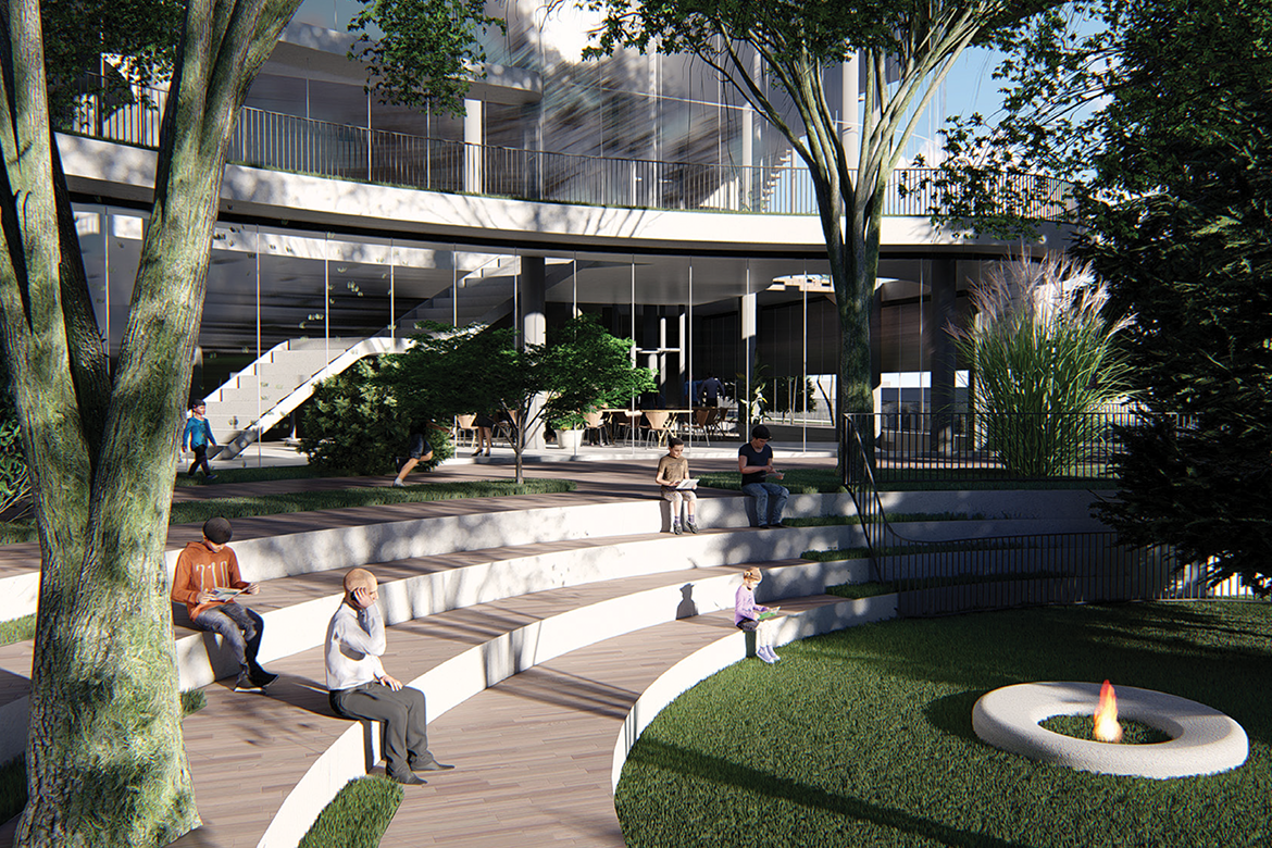 The outdoor garden, which is part of the Winspear Centre expansion.