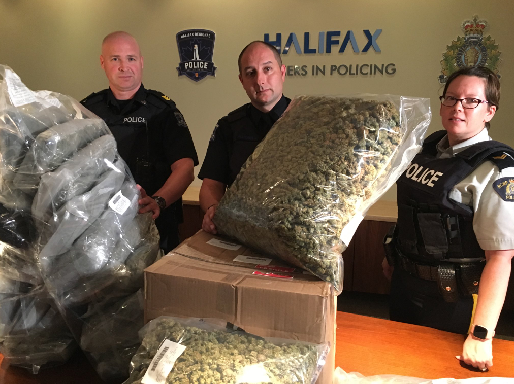 Police reveal exhibits of the raids they conducted on Wednesday, July 31, 2019.