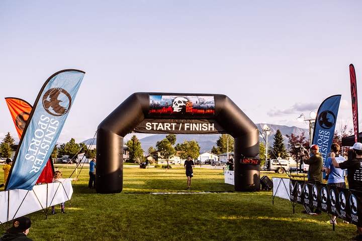 Alex Petrosky crosses the finish line in the 2019 Canadian Death Race