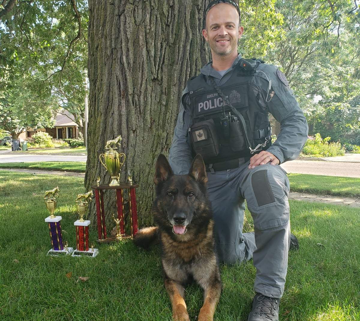 Police service dog Charger and Const. Andrew Crowe.