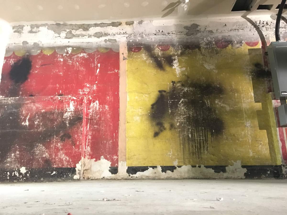 Painted walls still remain from the infamous historic club.
