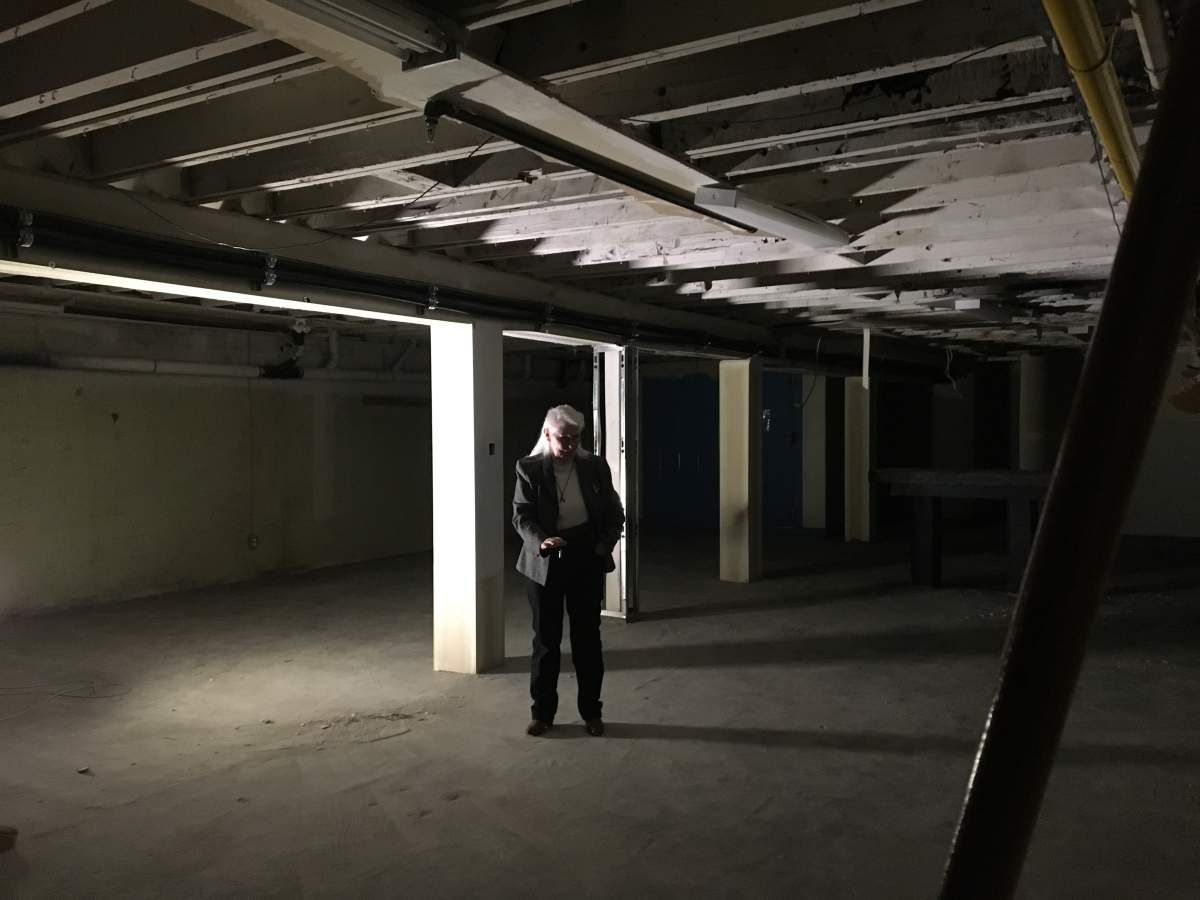 83-year-old Szabo tours the basement where Club Carousel was located.