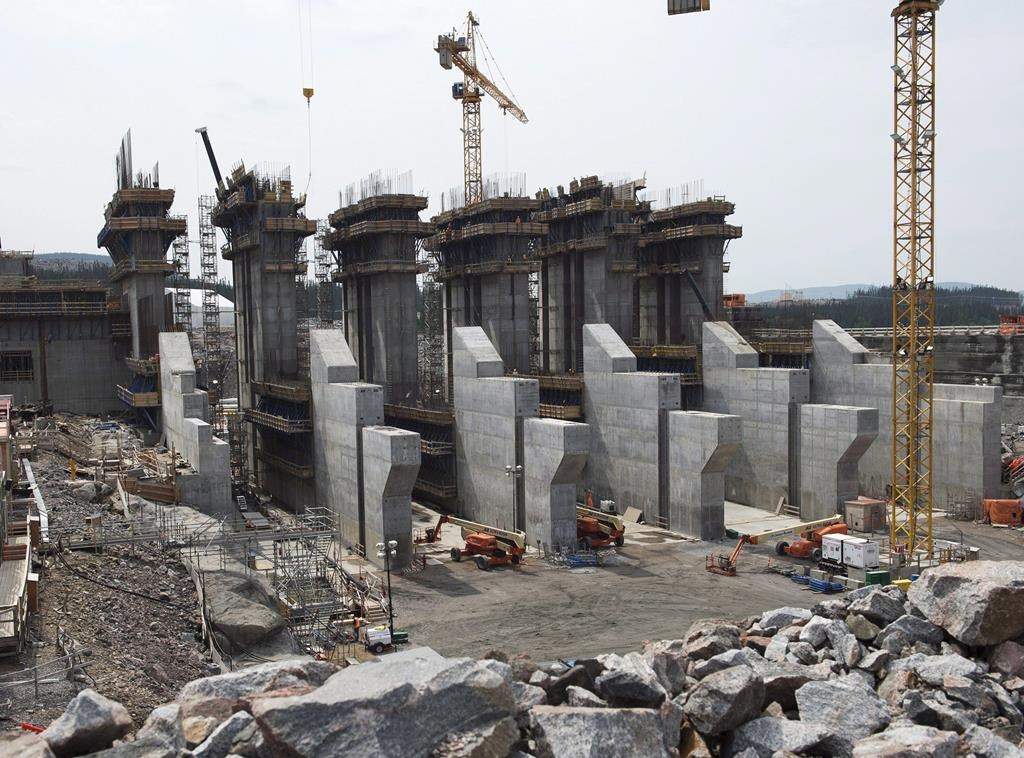 The construction site of the hydroelectric facility at Muskrat Falls, Newfoundland and Labrador is seen on , July 14, 2015.
