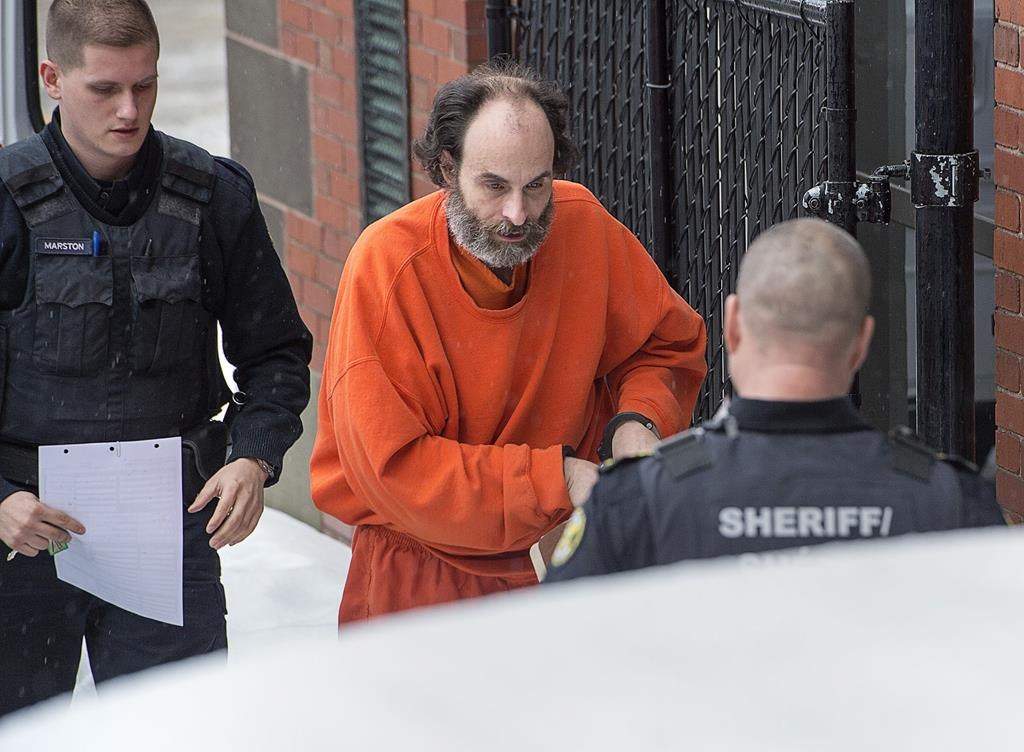 Matthew Vincent Raymond arrives at provincial court in Fredericton on February 8, 2019.