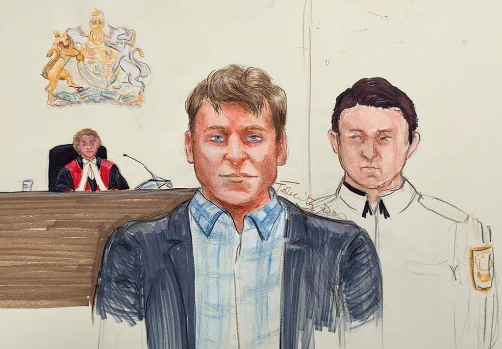 Andrew Berry, centre, appears in B.C. Supreme Court in Vancouver on Tuesday, April 16, 2019.