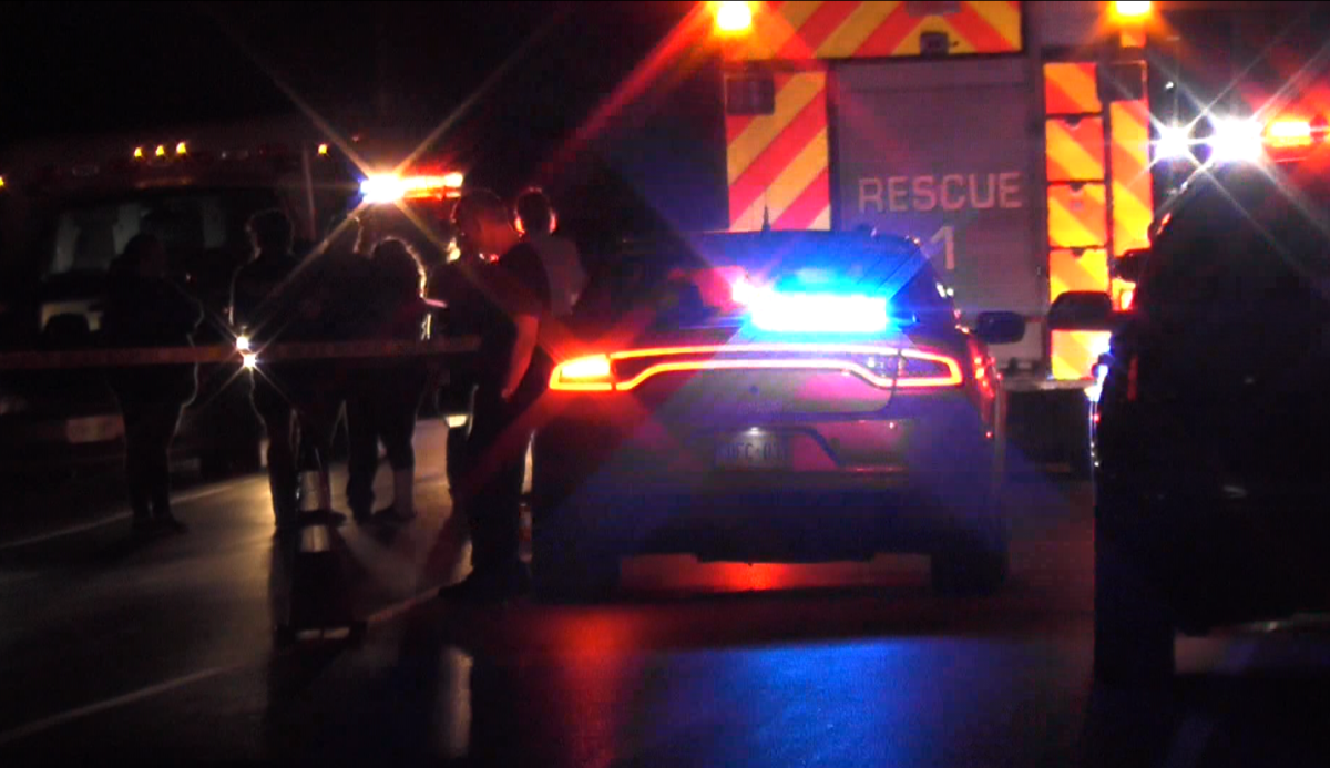 OPP report a 73-year-old woman was walking in the middle of the road when she was struck by a vehicle.