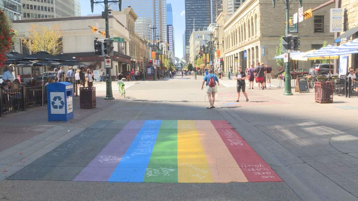 The Pride crosswalk was vandalized for the second in under a week. The incident is leaving Calgarians wondering where the hate is coming from.