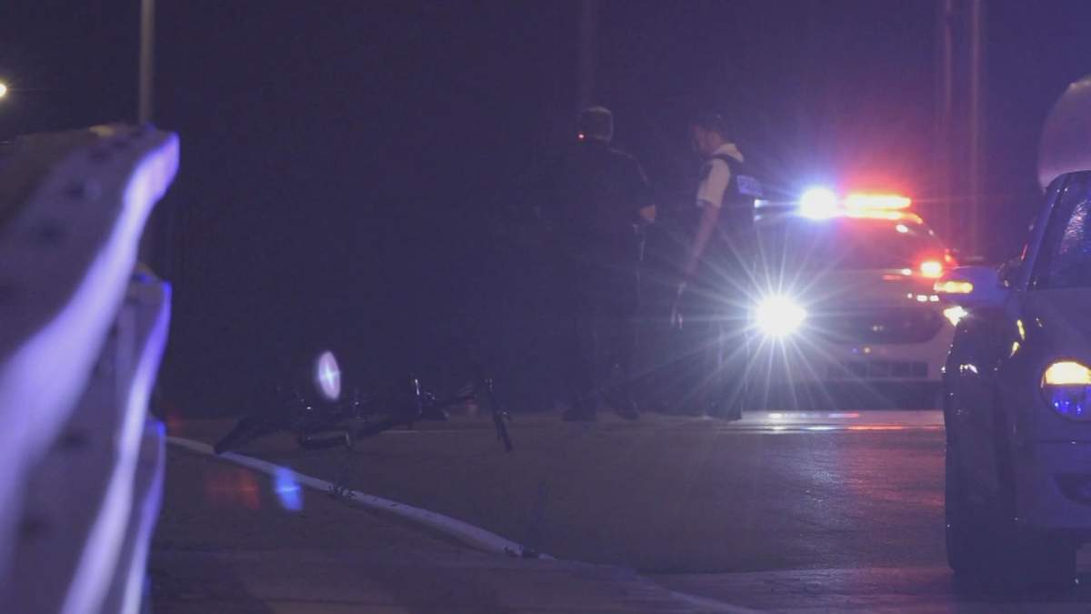 The cyclist's life is not in danger, according to police.