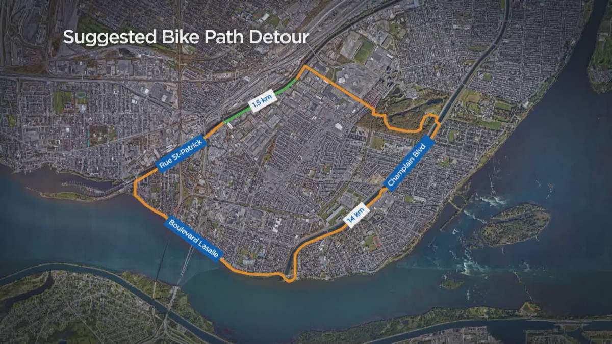 Proposed Parks Canada bike path detour.