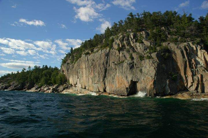 The Agawa Rock Pictographs at Lake Superior Provincial Park.