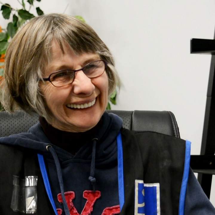 Elaine Wenger working at Goodwill