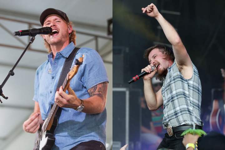 James Barker (left) and Morgan Wallen (right) are among those set to perform at the CCMA Fan Village in Calgary on Friday, Sept. 6. 