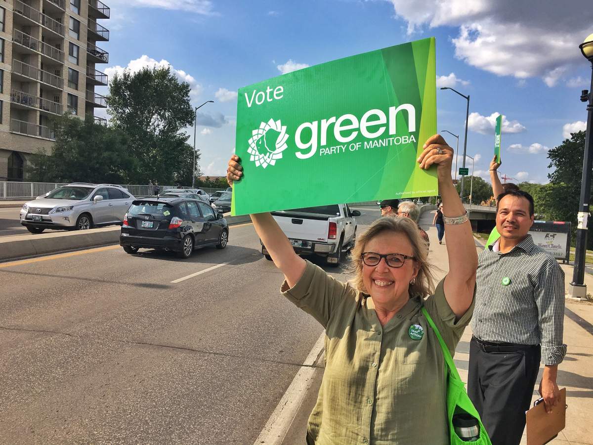 Federal Green Party leader Elizabeth May in Winnipeg.