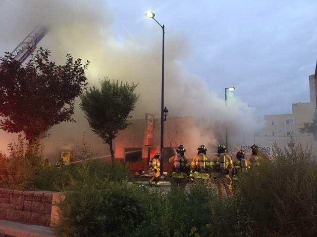 A vacant building at 12816 Fort Rd. in northeast Edmonton, Alta., was damaged by fire on Tuesday, Aug. 6, 2019.
