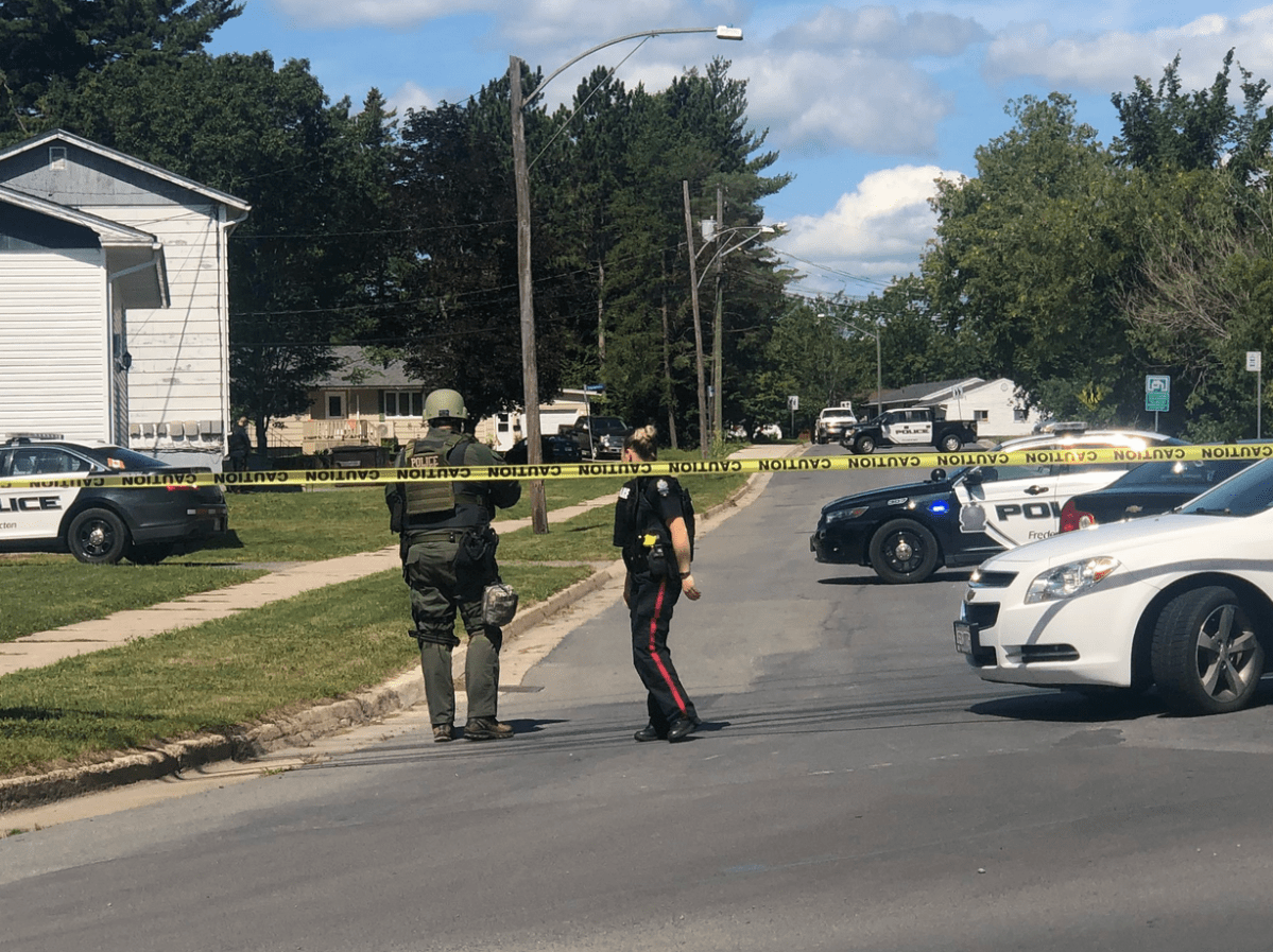 The Fredericton Police Force attends a call for service on Wednesday, Aug. 14, 2019. 