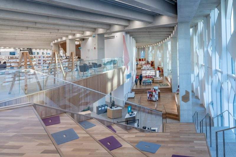 Interior of the central branch of the Calgary Public Library.