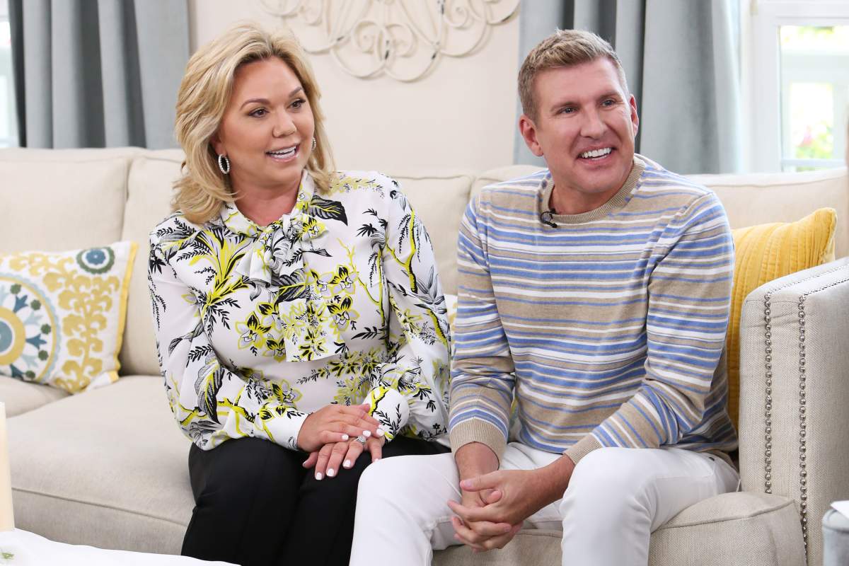 Reality TV personalities Julie (L) and Todd Chrisley (R) visit Hallmark's 'Home & Family' at Universal Studios Hollywood on June 18, 2018 in Universal City, Calif.