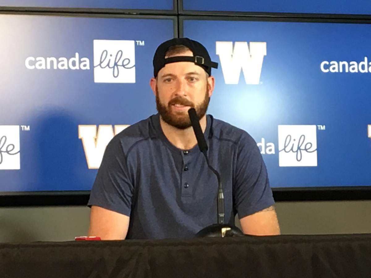 QB Matt Nichols speaks to media Monday, and says running back Andrew Harris has his full support.