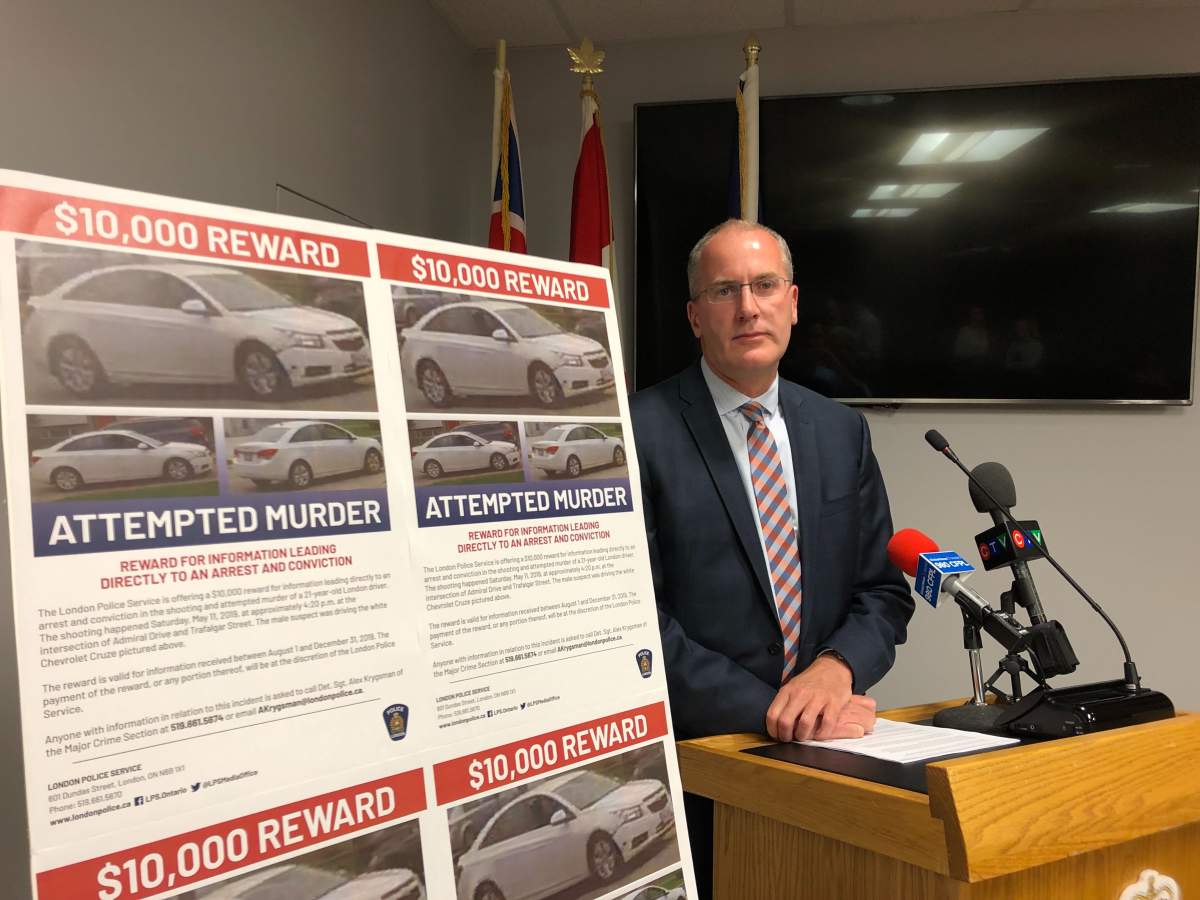 Det. Sgt. Alex Krygsman announced a $10,000 reward for information related to an unsolved attempted murder case from May of this year. 