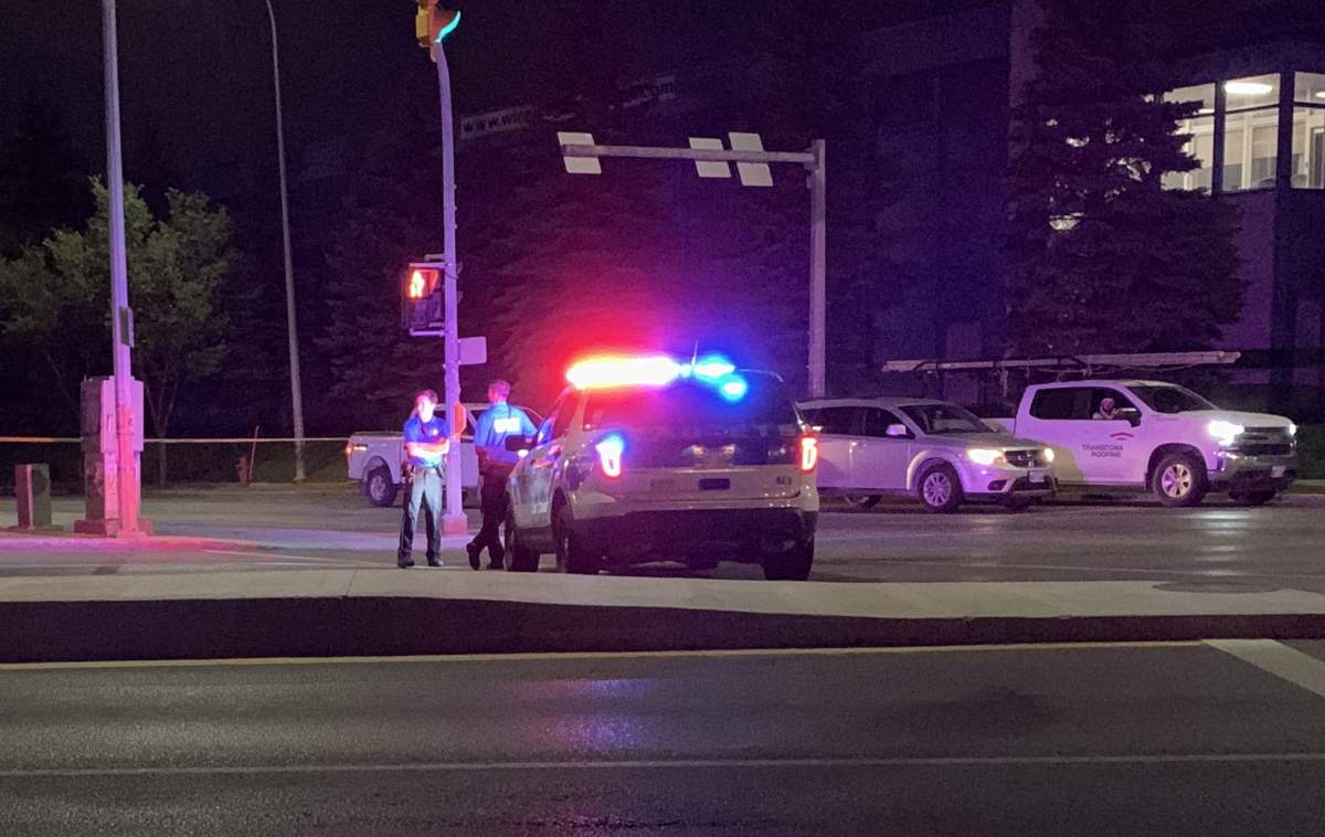 Police at the scene of the Midtown Bridge Thursday morning.
